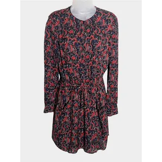 Photo of A.L.C. Sullivan Silk Botanical Print Long Sleeve Mini Dress Navy Red Size 2