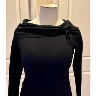 Photo of Cute Women's Asymmetric Cowl Neck Sweater - Black - Size XL - Nu Goth Whimsigoth