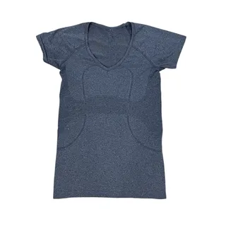 Photo of Lululemon Swiftly Tech Short Sleeve Shirt Sz 6 Gray V-Neck Athletic Running Yoga