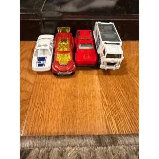 Photo of 4 Vehicle Emergency Lot Hot Wheels Police Fire Chief SWAT Truck Loose

