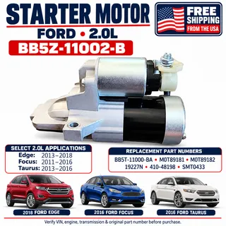 Photo of Starter Motor for Ford Edge Focus Taurus 2.0L BB5Z-11002-B BB5T-11000-BA 19227N