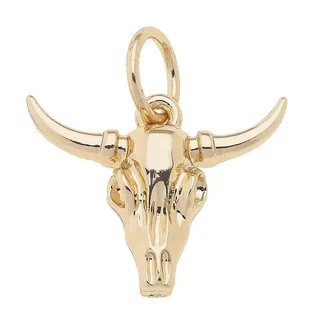Photo of Steer Skull Charm – Shiny Gold Plated