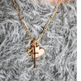Photo of Skinny Cross Charm – 18K Gold Plated