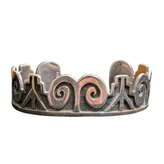 Photo of Vintage Taxco TS-95 Sterling Silver 7" Cuff  Bracelet 33.5g