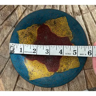 Photo of Vintage Boho/Bollywood Style Hand-Painted Brass Dish made in India