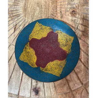 Photo of Vintage Boho/Bollywood Style Hand-Painted Brass Dish made in India