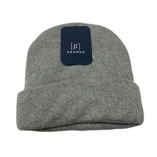 Photo of George Men's Knit Cuffed Beanie Hat in Gray, Size OS