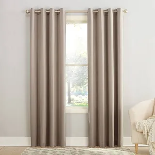Photo of Sun Zero Madison Room Darkening Grommet Curtain Panel 54x108 Stone Single Panel