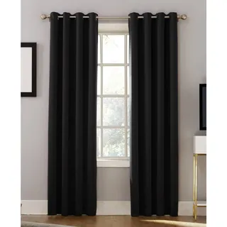 Photo of Sun Zero Oslo Extreme 100% Blackout Grommet Curtain Panel 52x95 Black Single