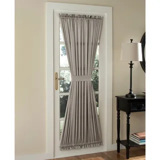 Photo of Sun Zero Bartlett Room Darkening Rod Pocket Door Panel 54x72 Stone Privacy