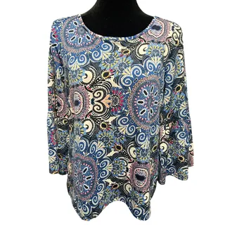 Photo of Melissa Paige Bell Sleeve Patterned Top 