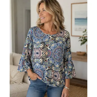 Photo of Melissa Paige Bell Sleeve Patterned Top 