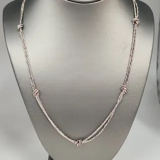 Photo of 925 Sterling Silver Multi- Strand Braided Knot Necklace 24"