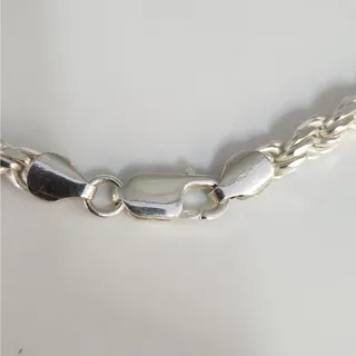 Photo of Heavy solid 925 Sterling Silver Byzantine Rope Chain Necklace 24" 4.9mm 66g