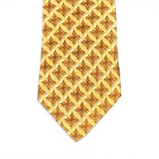 Photo of Ermenegilde Zegna Men's Yellow & Gold 100% Silk Traditional Width Necktie Wide