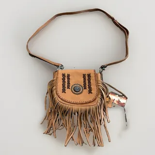 Photo of Montana West Womens Brown Fringe Leather Western Country Cowgril Crossbody Bag