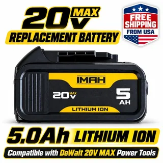 Photo of 2x For DeWalt 20V 20 Volt Max 5.0AH Lithium lon Battery DCB206 DCB205 DCB204 New
