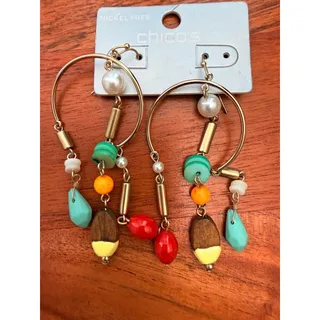Photo of Chicos Multicolor Runway Hook Dangle Earrings Nickel Free