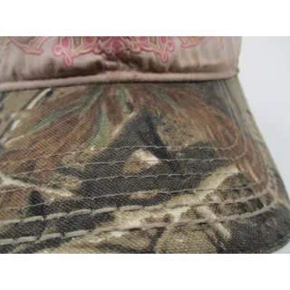 Photo of Cabela's Hat Cap Strap Back Womens One Size Pink Camo Twill Logo Outdoor Hunting