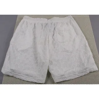 Photo of Reason Textured Knit Sweat Shorts Mens Large White 8" Inseam Drawstring Stretch