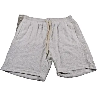 Photo of Reason Textured Knit Sweat Shorts Mens Large White 8" Inseam Drawstring Stretch