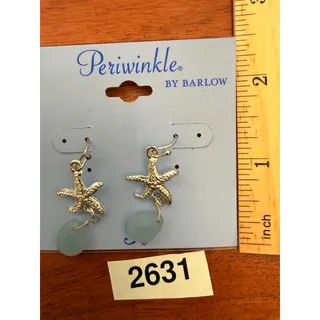 Photo of New Periwinkle by Barlow Starfish Glass Earrings Gold Tone