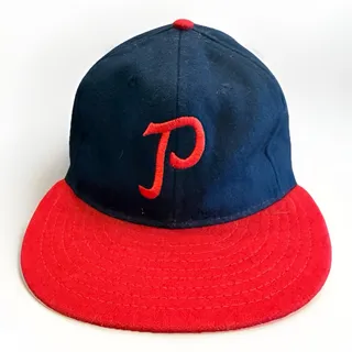 Photo of Ebbets Field Navy Red Portland Beavers 1957 Wool Fitted Hat 7 3/8 Made In USA