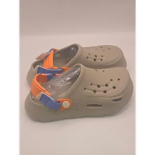 Photo of Unisex Beige Platform Clogs Orange Blue Adjustable Heel Strap New