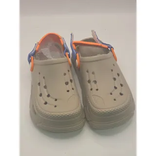 Photo of Unisex Beige Platform Clogs Orange Blue Adjustable Heel Strap New