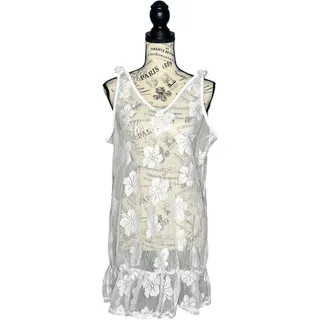 Photo of Miken Swim (M) Sheer Dress Tie-Shoulder Ruffle Swimwear Bathing Suit Cover-Up