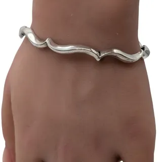 Photo of Retired James Avery Sterling Silver Wave Scroll Bangle Bracelet