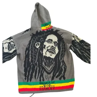 Photo of  Tahuantinsuyo  Rumiñahui Bob Marley vintage full-zip knit hoodie size medium
