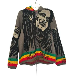 Photo of  Tahuantinsuyo  Rumiñahui Bob Marley vintage full-zip knit hoodie size medium