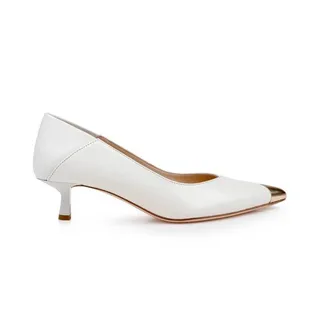 Photo of L'Agence Garlan Kitten Heel Pump Pearl 6.5 NWT Quiet Luxury Preppy Parisian Chic