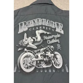 Photo of Dickies Renegade Classics Shirt Mens XL Gray Pin Up Motorcycle Houston Workwear