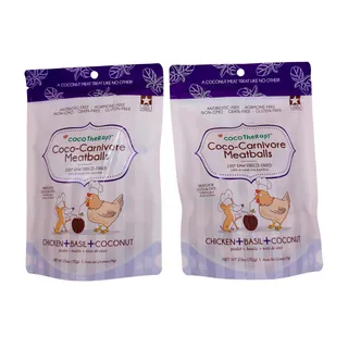 Photo of (2) CocoTherapy Coco-Carnivore Meatballs – Chicken Basil Coconut 2.5oz Cats Dogs