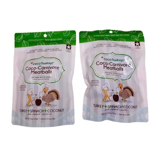 Photo of (2) CocoTherapy Coco-Carnivore Meatballs – Turkey/Spinach/Coconut 2.5oz Cat/Dog