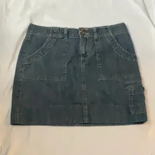 Photo of GH Bass & Co Denim Chambray Mini Skirt 8 Festival Preppy Classic Boho Western