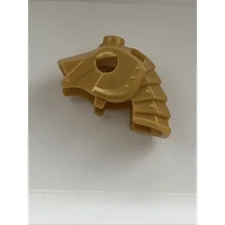 Photo of Lego Horse Battle Helmet #13745 Pearl Gold Stud On Top w/4 Neck Plates Set 70404