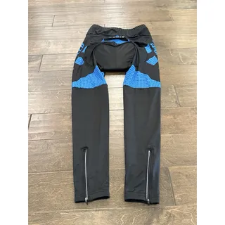 Photo of Sponeed Mens Black Stretch Compression Ankle Zip Padded Cycling Pants Size L