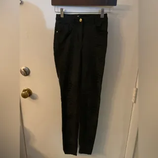 Photo of H&M Black Snakeskin Print High Waist Skinny Jeans GIrl's No Size Tag Animal