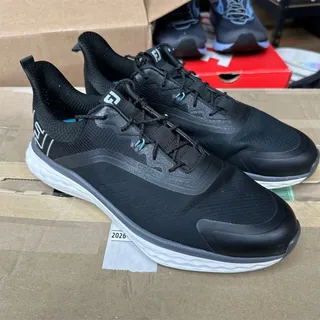 Photo of FootJoy FJ Quantum Black White Golf Shoes | Men's 12 | Pre-Owned - Good