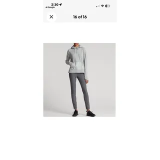 Photo of RLX Ralph Lauren Logo Hybrid Jersey  grey heathered hoodie MED