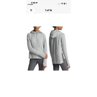 Photo of RLX Ralph Lauren Logo Hybrid Jersey  grey heathered hoodie MED