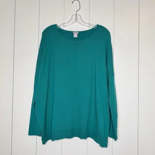 Photo of Chico’s Teal Cotton Cashmere Blend Knit Top Women’s 3 XL
