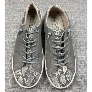 Photo of Hey Dude Karina Silver Python Shoes Womens Size 10 Gray Slip On Sneakers