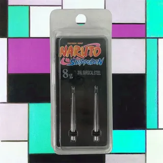 Photo of Naruto Shippuden Shonen Jump NEW 8g 316L Surgical Steel Spike Plugs Gauge