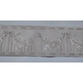 Photo of Pre-pasted Decorative Wall Border - Floral Swag with Bow - Italy - 5.5 yds