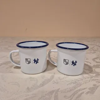 Photo of 2 Oris Bear New York Yankees Enameled SGA MLB Baseball Metal Camping Mug Cups