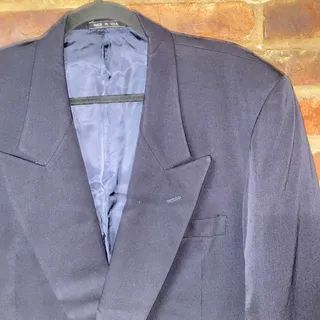 Photo of Saks Fifth Ave Ungaro Uomo Paris Navy Blue Double Breasted Sports Coat Men's 34